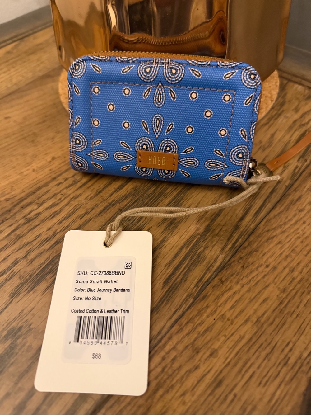 HOBO Blue Bandana-Print Soma Mini Wallet